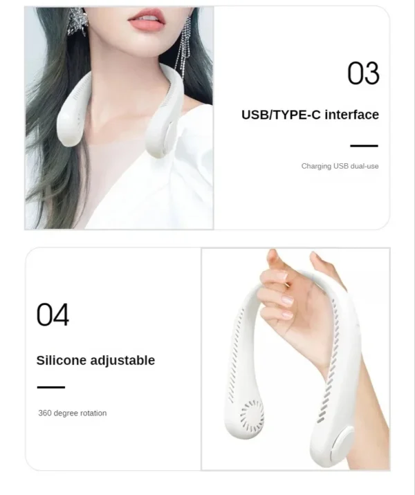 ハンズフリー 首掛け扇風機 スマートクール｜3段階風量×静音×USB充電式ミニファン - 画像 (18)
